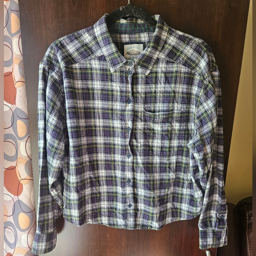 Vintage American Eagle Outfitters Multicolor Plaid Shirt Size Medium